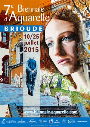 Affiche biennale aquarelle brioude