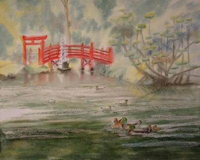 Defi 11 jardin exotique de maulevrier aquarelle 40x50cmsoen