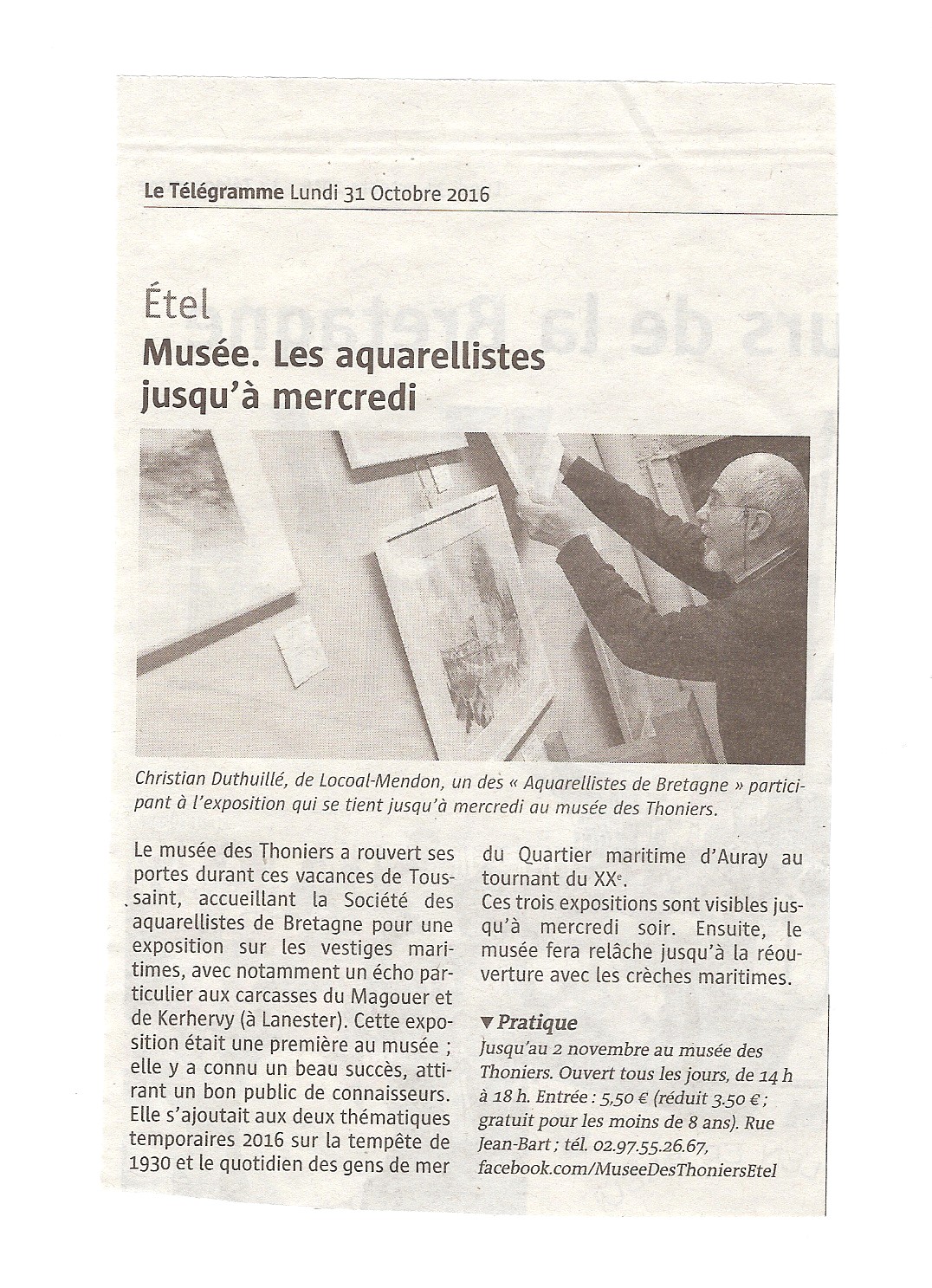 Etelarticle telegramme sur expo etel