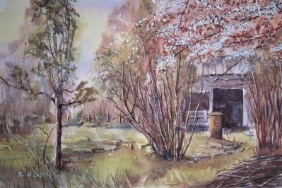Le fond du jardin al 50x32anne lowy